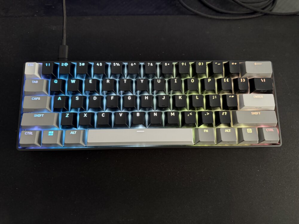 The Corsair CLIPPER PRO MINI 60 Hall Effect Gaming Keyboard is a fantastic space