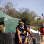 Spear throwing - only female contestant